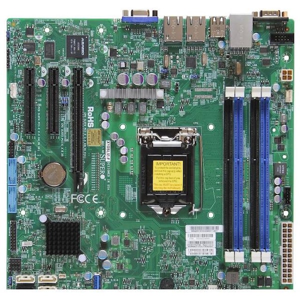 Supermicro X10SLM-F-B LGA1150/Intel C224 PCH/DDR3/SATA3&USB3.0/V&2GbE/MicroATX MBD-X10SLM-F-B